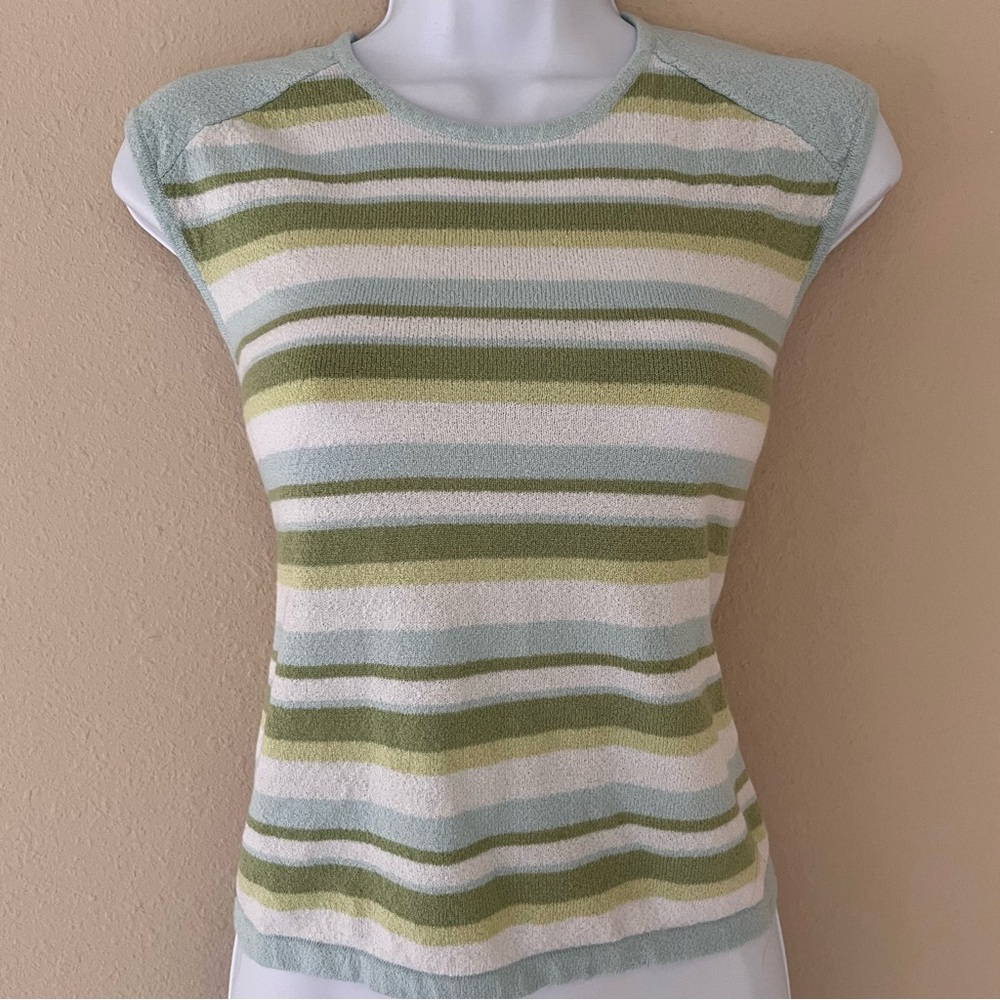 Vintage Y2K Xhilaration Sleeveless Sweater Top Sz XL Striped Indie Soft Girl 90s